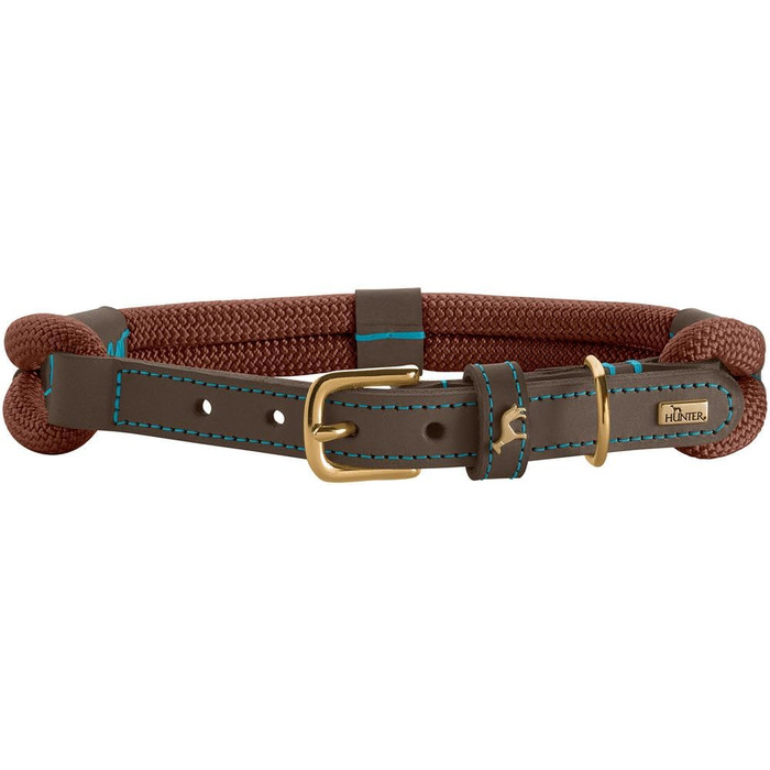 Нашийник для собак HUNTER Malia, шоколадно-коричневий/темно-коричневий, з тафту та шкіри, Made in Germany