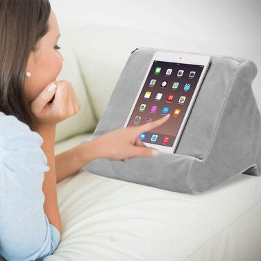 Універсальна підставка-подушка FANIER для планшета, iPad, смартфона та електронних книг — м'який тримач для ліжка та дивана (Сірий)