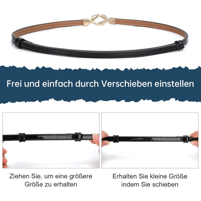 Жіночий тонкий шкіряний ремінь WHIPPY з золотистою пряжкою, 105 см (для талії до 95 см), чорний/коричневий