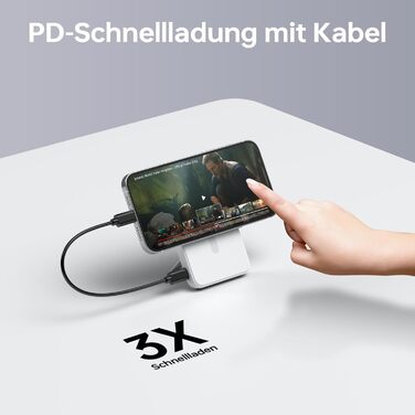 Power Bank 12000mAh з MagSafe, висувним підсвічуванням та USB-A виходом 22.5W PD, LED-дисплей, Type-C, білий