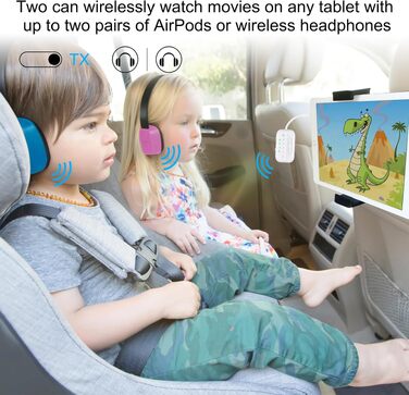Bluetooth 5.4 адаптер-трансмітер та ресивер 2-в-1 Pro 2026, бездротовий аудіо-адаптер для ТБ, ПК, авто та літака, підтримка 2 навушників, AUX, білий