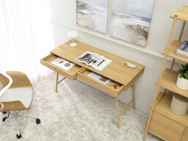 Письмовий стіл Mebel-Partner прямокутний, дуб натуральний, 120x46x76 см, 2 шухляди