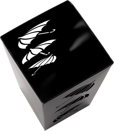 Metal Umbrella Stand - Square Design for Entryway - 16x16x42cm - Black
