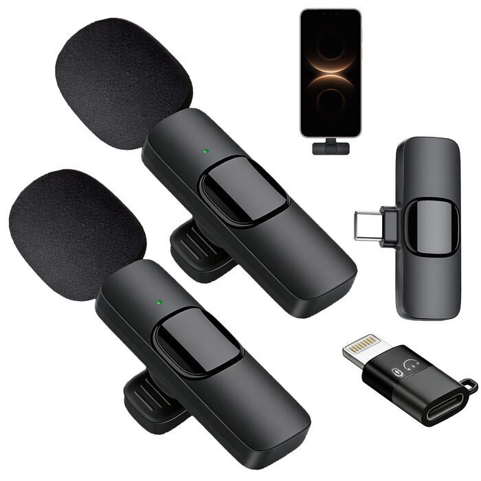 Бездротові петличні мікрофони Veloray 2 шт. для Android, USB-C, для смартфона, подкастів, соціальних мереж