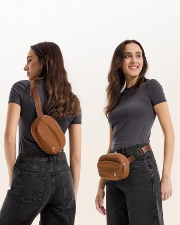 tomtoc жіноча поясна сумка-слінг з RFID захистом, 1.5 л, зелений (карамель)