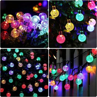 Сонячна гірлянда для вулиці, 60 LED, 13.2м, 8 режимів, IP65, тепле світло. Декорація для балкона, тераси, саду, ялинки.