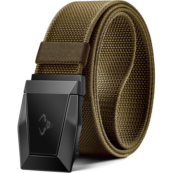 Тактичний пояс BULLIANT для чоловіків, робочий пояс, військовий, для піших прогулянок, 3.8 см, швидкознімна металева пряжка, регульований розмір 115 см (також доступний 100 см)