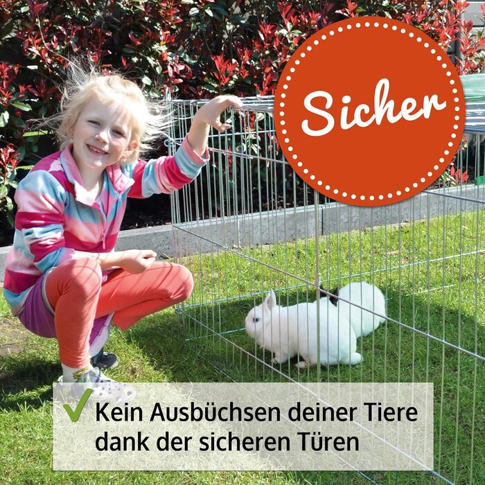 Вольєр для дрібних тварин Zooprinz Weatherproof з міцним дахом та сонцезахистом - ідеальний для вашого улюбленця на вулиці. Міцний металевий каркас, компактно складається, 3 розміри (M).