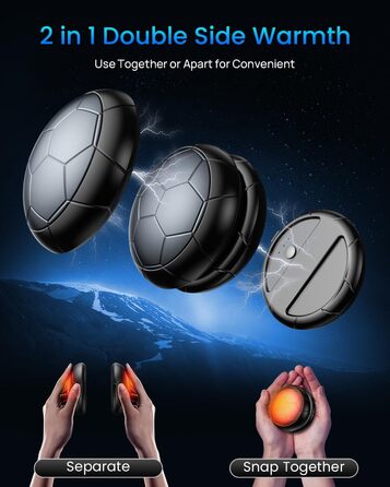 Електричні грілки для рук 2 шт. | USB-грілки з 3 режимами нагріву, 20 годин тепла, для холодного клімату, Outdoor/Indoor (Сірий)