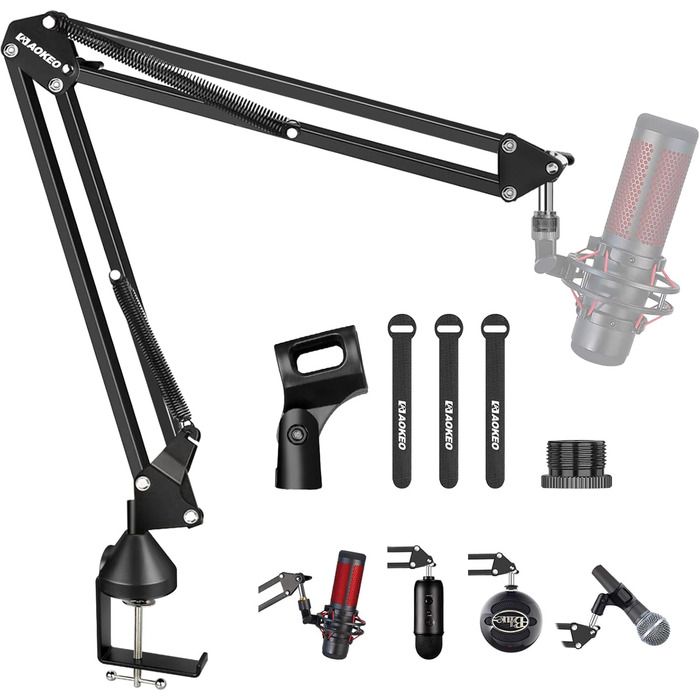 Підставка для мікрофону Arm Aokeo, сумісна з Shure SM7B, Blue Yeti, HyperX QuadCast та ін.