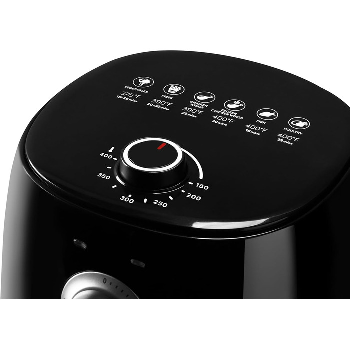 Електрична фритюрниця без олії Magic Bullet MBA021B, 2.5л, 80-200°C, 1300W, чорна