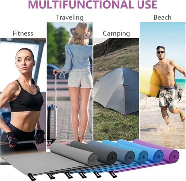 Рушник з мікрофібри Flintronic, 200x100 см: великий, швидковисихаючий, для спорту, подорожей, пляжу, сауни (фіолетовий)