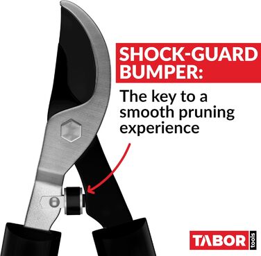 Секатор TABOR TOOLS GL16E для свіжої деревини до 35 мм, садові ножиці з високою силою різу, ергономічною ручкою, амортизатором та антипригарними лезами