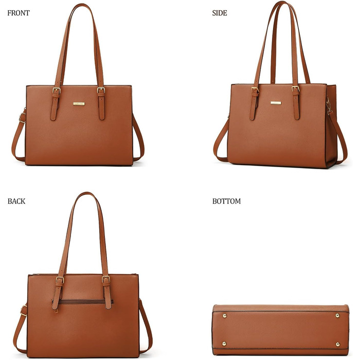 YTL Сумка жіноча шопер велика через плече 4 в 1, коричнева. Набір з гаманцем та картхолдером для офісу, школи, подорожей