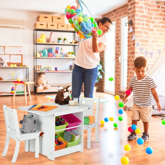 Relaxdays 3-piece children's seating set with storage