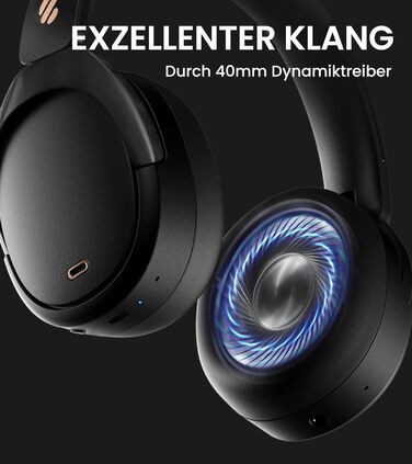 Edifier WH950NB: Бездротові навушники з активним шумозаглушенням, LDAC, Hi-Res Audio, Bluetooth 5.3, 55 годин роботи, чорний