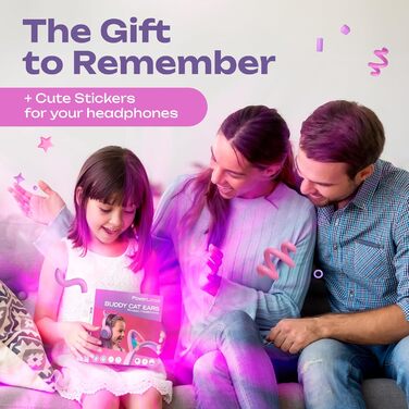 Дитячі навушники PowerLocus Bobo Bluetooth з LED-підсвічуванням, обмеженням гучності та мікрофоном (рожеві)