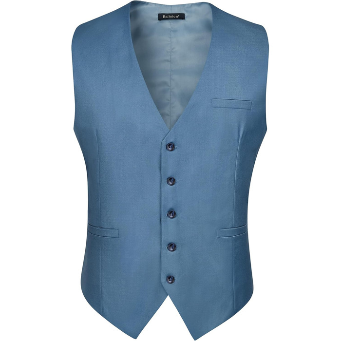 Чоловіча жилетка Enision для ділового стилю та вечірніх подій, однотонна жилетка з кишенями, розміри XS-4XL, колір: морський/блакитний