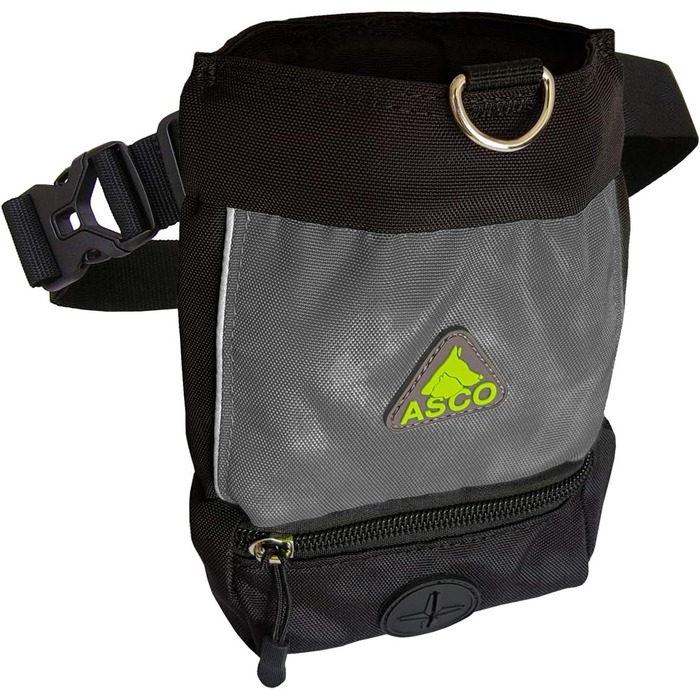 Сумка для корму ASCO Leckerlibeutel для собак та коней, чорна, 15x20 см, з застібкою-кліпсою