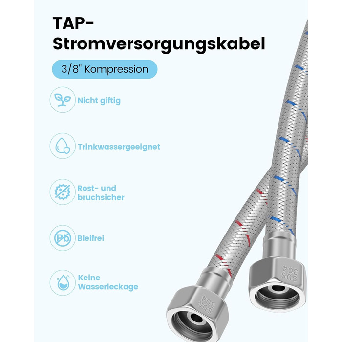 Кухонний змішувач Dayone з висувним виливом, нержавіюча сталь SUS304, високий тиск, для кухні, мікшер, 2 функції, поворотний на 360°, кухонний змішувач (з підключенням до шлангу)