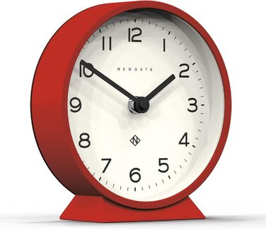 NEWGATE® M Silent Mantel Clock - 'No Tick' - A Modern Mantel Clock - Small Clock - Mantel Clocks - Minimalist Dial - (Red)