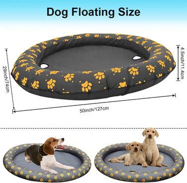Ginkago Inflatable Boat Dog Boat Pet Air Mattress Swimming Pool Beach Toy (Grey)