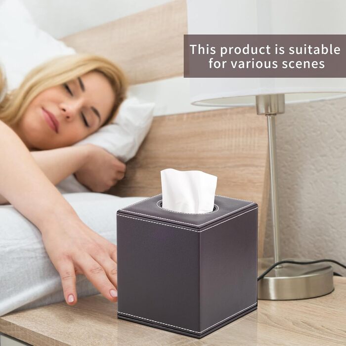 Скляна коробка для серветок прямокутна, органайзер для дому, ванної кімнати, авто, офісу, вінтажний дизайн (коричневий)