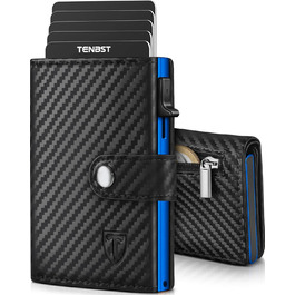 Чоловічий гаманець TENBST з відділом для монет та RFID захистом, Slim Wallet, 10 відділень для карток, помаранчевий