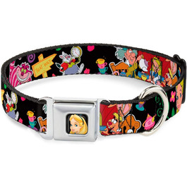Нашийник для собак Buckle-Down Alice in Wonderland - 2.5 см, розмір 22-38 см