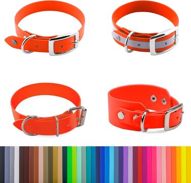 Ленні нашийник для собак Biothane 25 мм, з подвійною пряжкою, персоналізований з іменем/номером телефону, стійкий до бруду та води