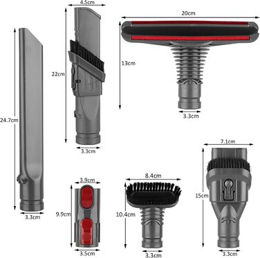 Accessory Kit Replacement for Dyson V8 V7 Vacuum Cleaner - Replacement Parts Brush Nozzle Floor Nozzle for Dyson V6 DC19 DC29 DC34 DC33 DC35 DC62 Handheld Vacuum Cleaner accessory Set (6 in 1)