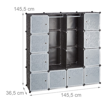 Relaxdays Clothes Cabinet Modular System with 12 Compartments