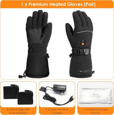 Обогріваючі рукавички Minthouz для жінок та чоловіків, 7.4V 3000mAh, з акумулятором, 6-шарова оболонка, 3 режими нагріву, сенсорний екран, для поїздок, водіння та спорту на відкритому повітрі