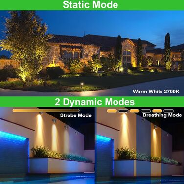 CLY Solar Lamps for Outdoors, Solar Spotlights Garden Light with Remote Control IP66 Waterproof 10 Colors 30 Dynamic Modes Timer Garden Lighting for Gardens Path Christmas Decoration 6 Pieces (Warm White/Natural/Cold White, 4 Pieces)