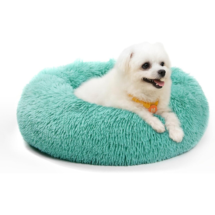 М'яке кругле ліжко для собак та котів, 50 см, рожеве/темно-зелене, 50x50x20 см, миється, не слизьке