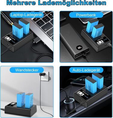 Акумулятор LP-E17 1300mAh та зарядний пристрій LED Dual USB для Canon Rebel SL3, SL2, T8i, T7i, T6i, T6s, EOS R10, R50, R8, RP, M3, M5, M6, 200D, 77D, 750D, 760D, 800D, 8000D (2 шт.)