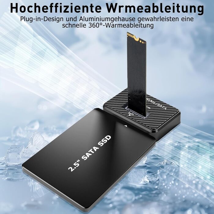 Док-станція M.2 NVMe та SATA для SSD/HDD 2.5