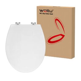 Сидіння для унітаза WOLTU овальної форми (O-подібне) з мікроліфтом (Softclose), пластикове, з системою швидкого монтажу Fast Fix