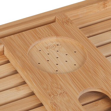 Relaxdays Bathtub Shelf Bamboo