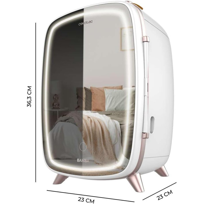 Міні-холодильник для косметики Cecotec Bamba CoolingBeauty 6000 з дзеркалом, 6л, білий
