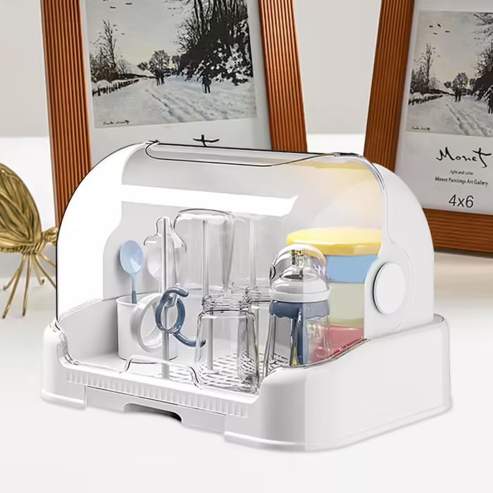 Bottle Storage Box - Bottle Sterilizer for Bottles, Bottle Organizer | Bottle Storage Box, Dustproof for Babies, Countertop Drying Rack