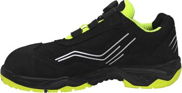 Черевики безпеки ELTEN AMBITION BOA Low ESD S2, чоловічі, шкіра/текстиль, сталевий капок, легкі, спортивні, чорний/жовтий, розмір 44