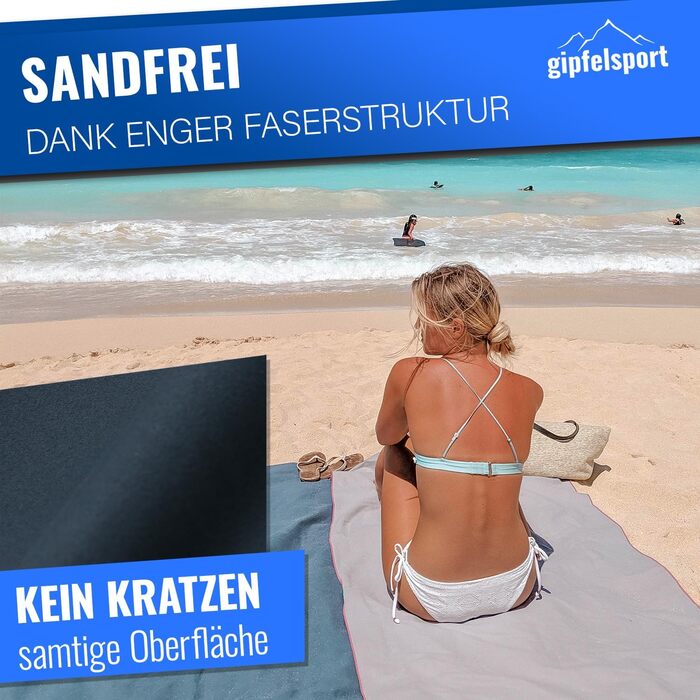 Набір мікрофібрових рушників Gipfelsport для сауни, фітнесу, спорту та пляжу (80x40 см, темно-синій)