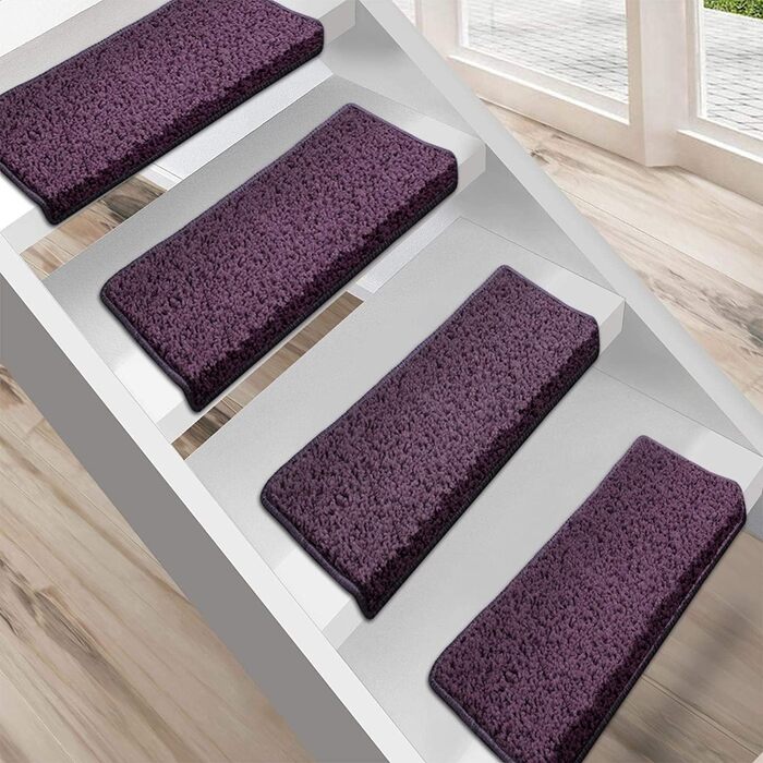 Набір килимків на сходи Floordirekt Barcelona (15 шт.) - килимок на сходи, 16 кольорів, зносостійкий, легкий у догляді, для дому (напівкруглий 65 x 23,5 см)