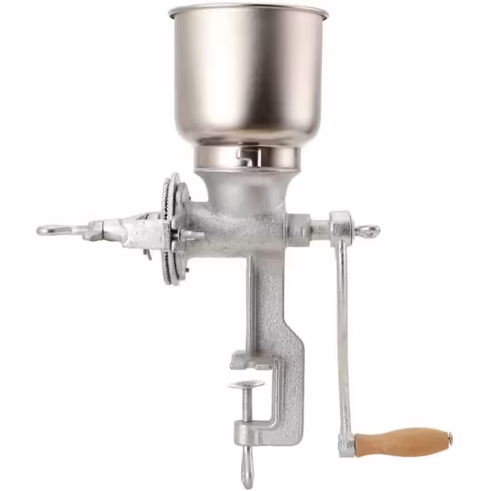 TABODD 500ML Manual Grain Grinder Mill, Adjustable Clamp Mill Corn Grain Mill Cast with 13cm & 4cm Hopper Stainless Steel Grinder Manual Grain Mill for Corn, Coffee Beans, Wheat, Nuts, Herbs