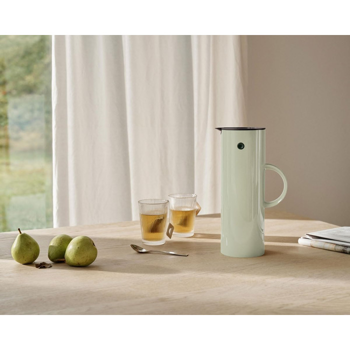Термос Stelton EM77 - 1 л, з подвійними стінками, для чаю та кави, з скляною вставкою, вінтажний дизайн (Minty Moss)