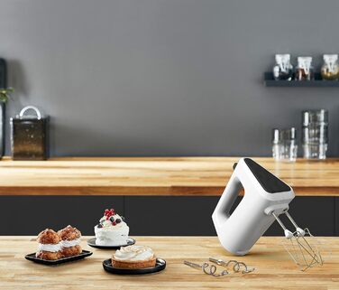 Міксер ручний Krups 3 Mix 4000, 450 Вт, білий/сірий, з 2 наборами насадок (венчики та гаки)