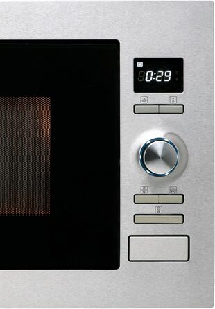 Вбудована мікрохвильова піч CATA MC 25 D ENC Inox, 25л, нержавіюча сталь, 8 автоматичних меню, 5 рівнів потужності, гриль 1000 Вт, таймер, ширина 60 см