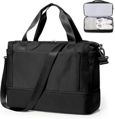 Спортивна сумка для жінок 45x36x20 см Easyjet Handgepäck: водонепроникна дорожня сумка, сумка для плавання, фітнесу, тренувань, з відділенням для взуття, L2-зелена, A04-армійсько-зелена (C01-чорна)