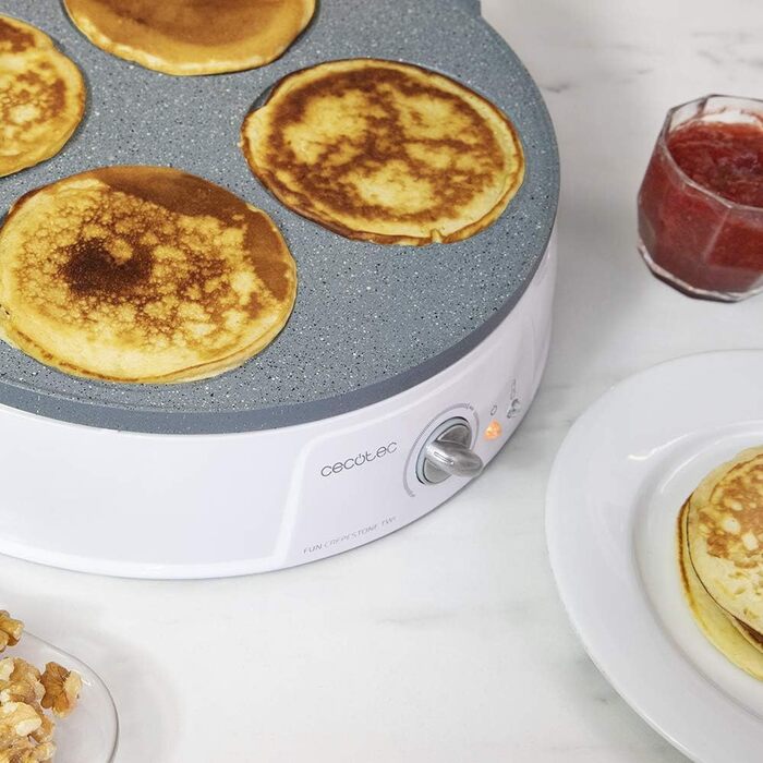 Електрична млинниця Cecotec Crepe Fun CrepeStone Twin 1200 Вт, антипригарна екоплита, реверсивна поверхня для млинців та оладок